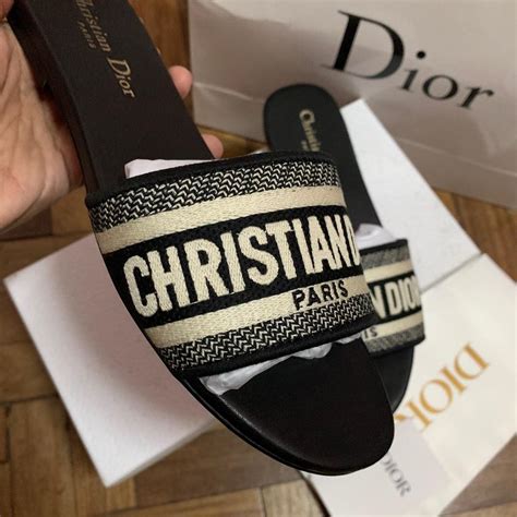 dior dway flat sandals|christian Dior sandals with strap.